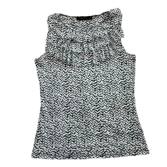 The Limited Chevron Ruffle Sleeveless Blouse L - Picture 1 of 3